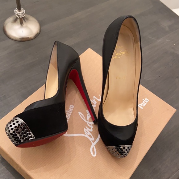 Christian Louboutin Shoes - 100% authentic Christian Louboutin Maggie 160 suede/calf VIP/Chain pump